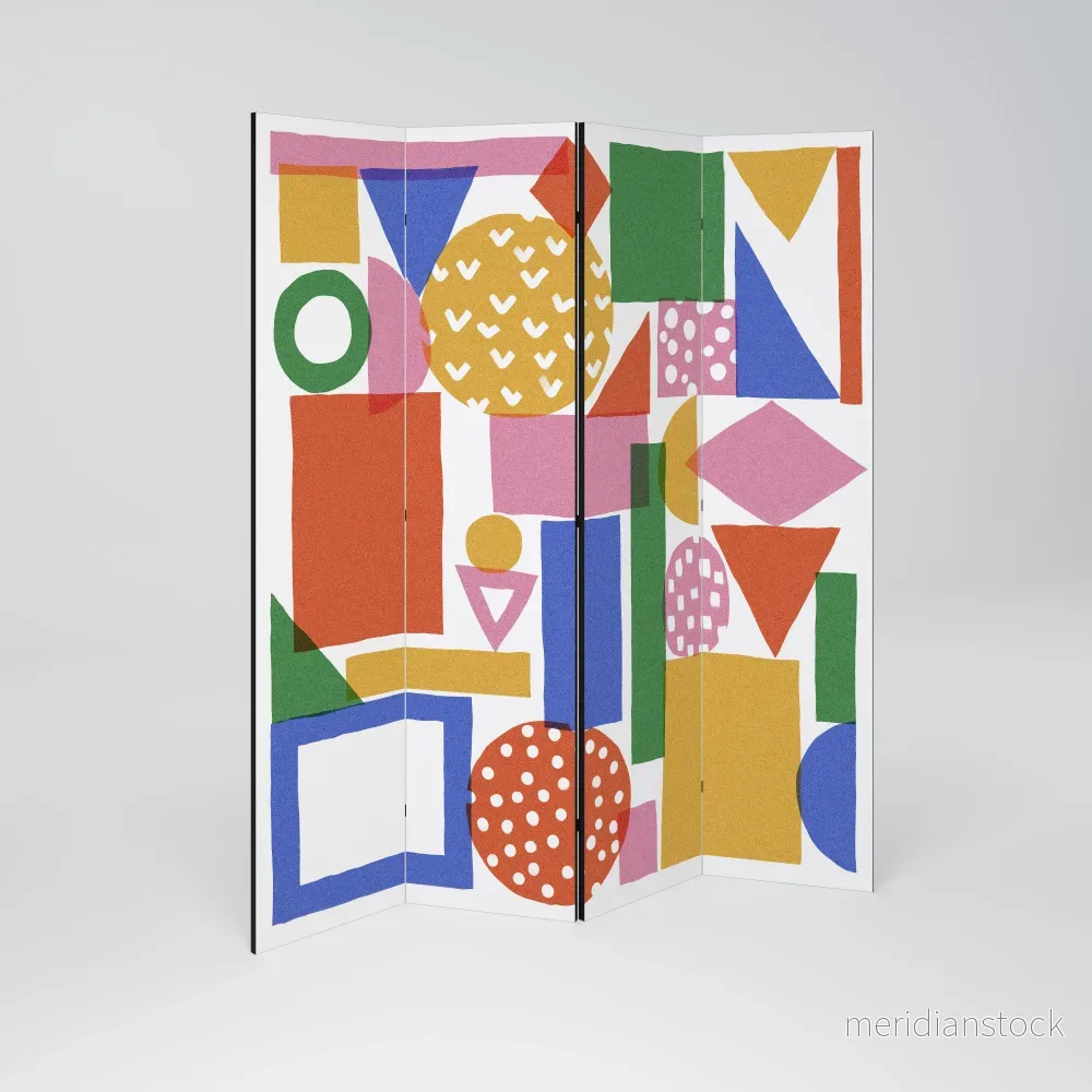 GEOMETRIC GLIMMER Rumsavdelare 4 paneler