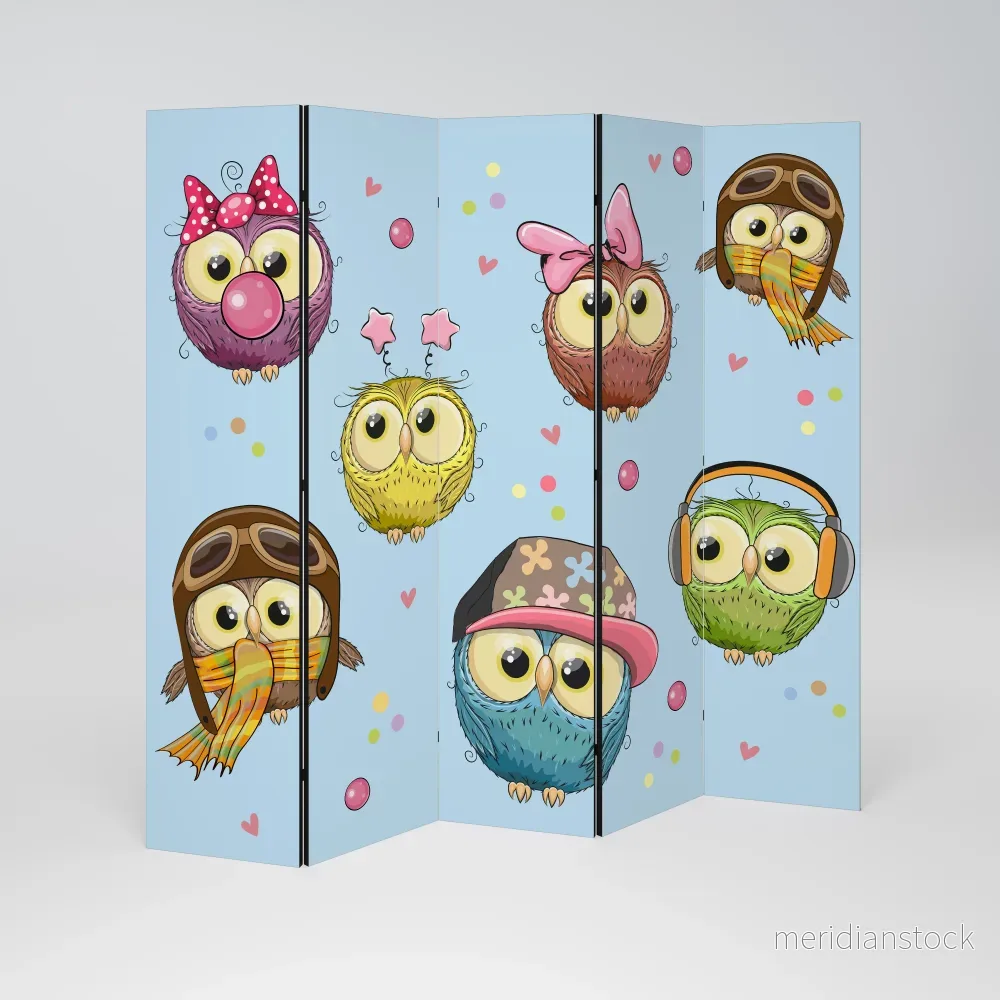 OWLY SQUAD Dekorativ rumsavdelare – 5 paneler - Bild 2
