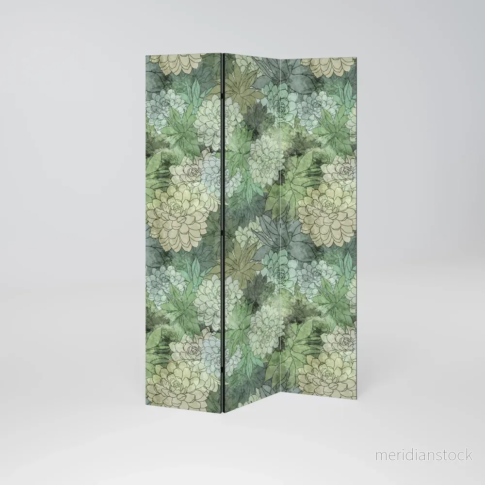 SUCCULENT CLUSTER Dekorativ rumsavdelare – 3 paneler