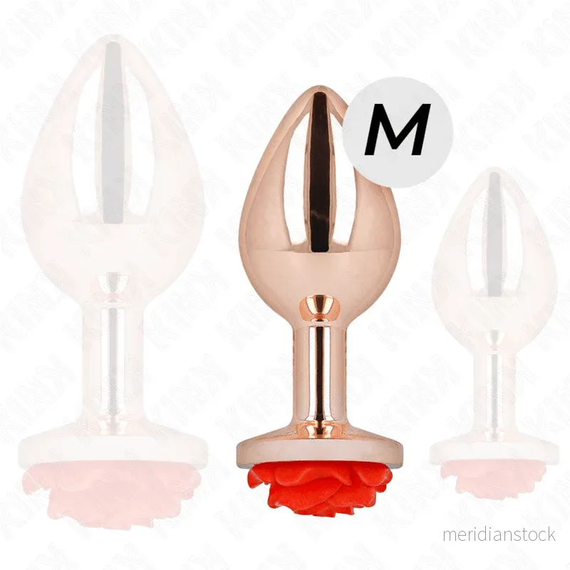 KINK - PINK GOLD ANAL PLUG WITH RED ROSE M - Bild 2