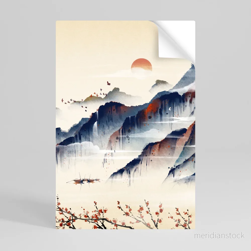JAPANESE LANDSCAPE Självhäftande Vertikal Poster - Bild 2