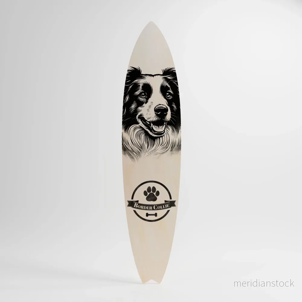 BORDER COLLIE Dekorativ Surfbräda