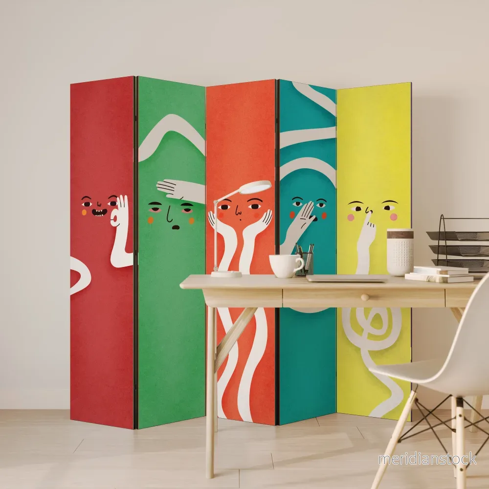 LIVELY FEATURES Dekorativ rumsavdelare – 5 paneler - Bild 3