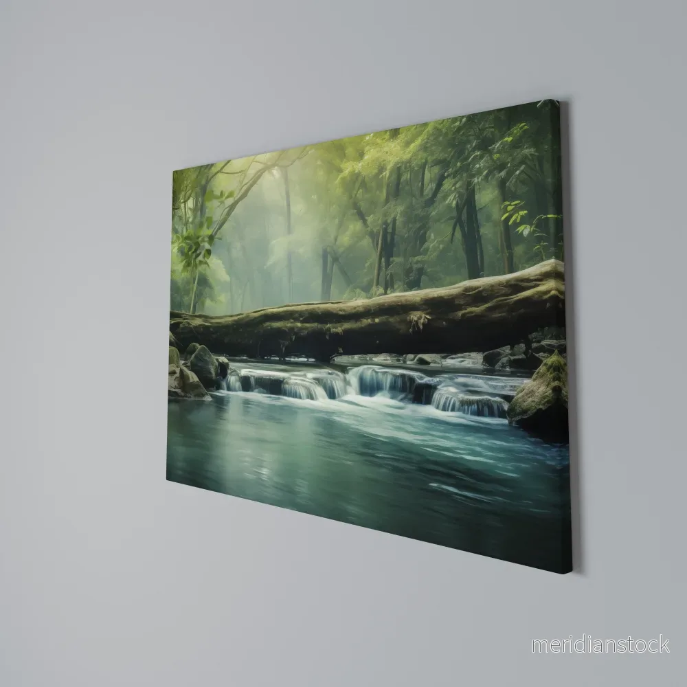 DREAMY WATERFALL GLIMMER Horizontal Canvas Print - Bild 3