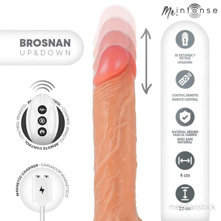MR INTENSE - BROSNAN REALISTIC MULTIFUNCTIONAL WITH VIBRATION, UP AND DOWN REMOTE CONTROL, 22 CM - OR - 4 CM - Bild 2