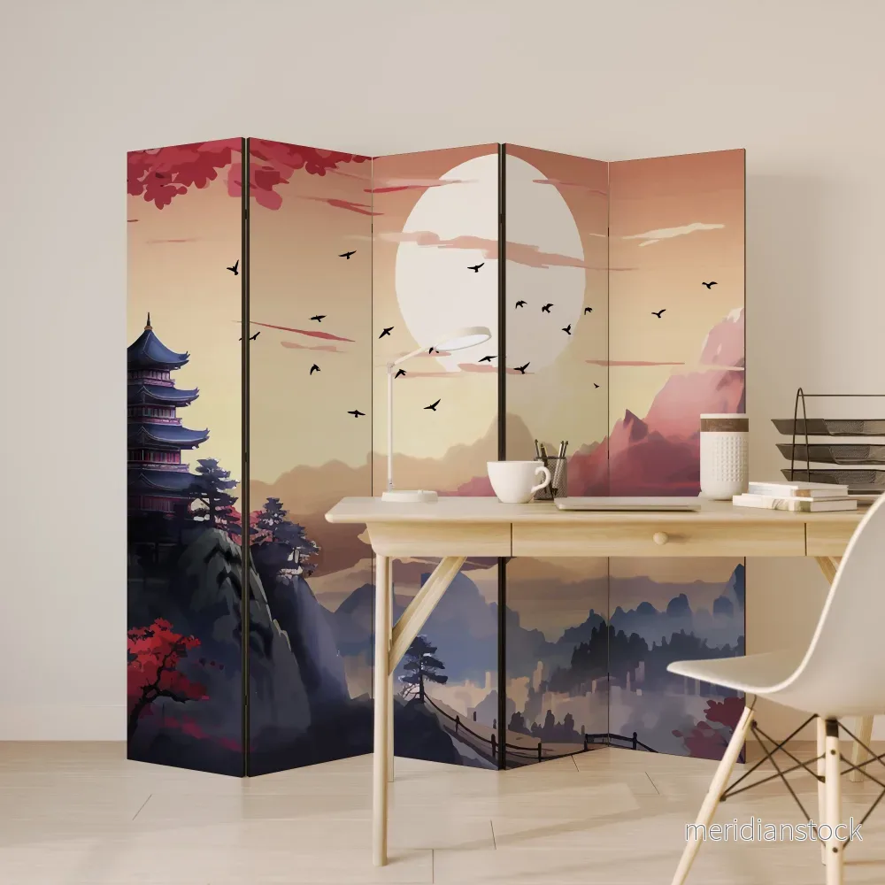 JAPANESE AURA Dekorativ rumsavdelare – 5 paneler - Bild 3