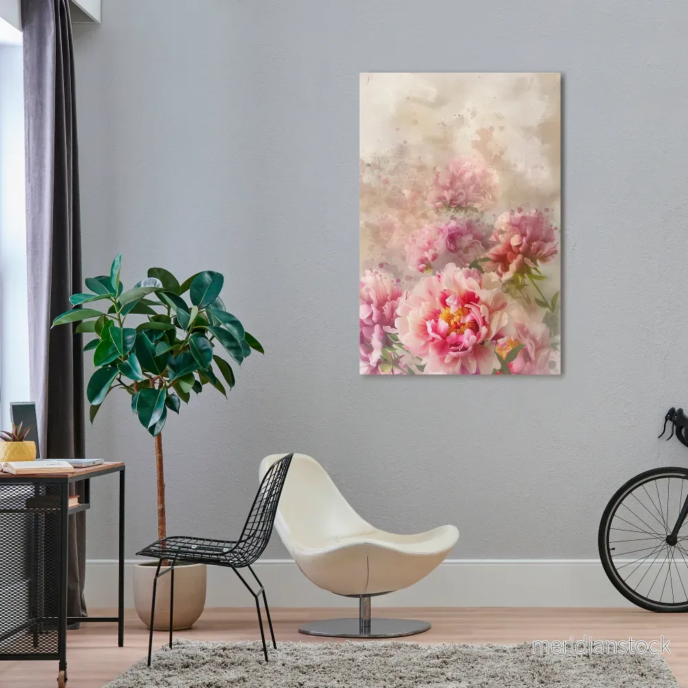 PEONY WHISPER Vertical Canvas Print PEONY WHISPER Vertical Canvas Print