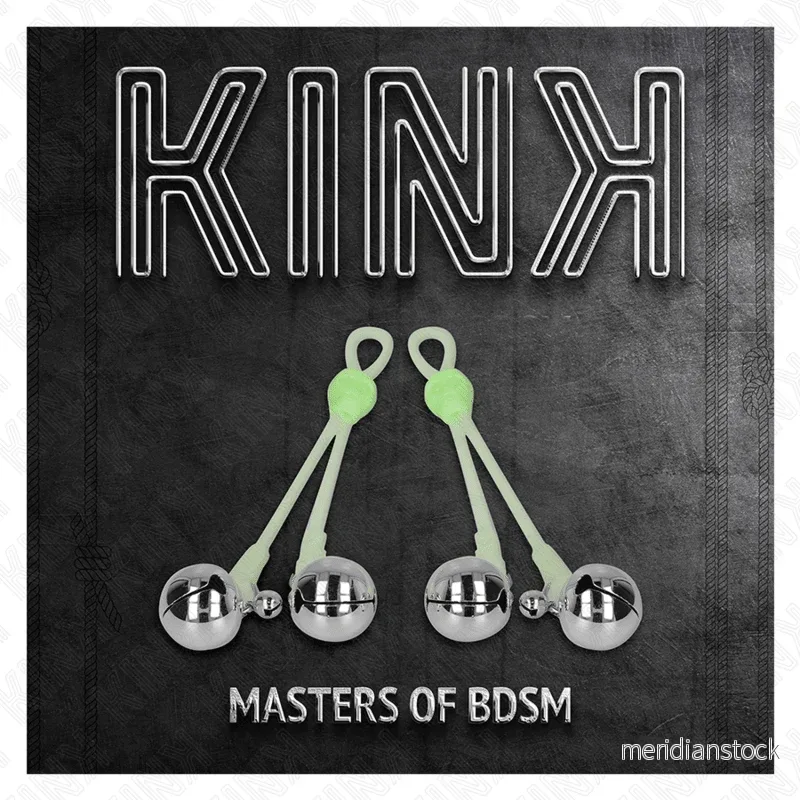 KINK - LUMINOUS SKULL NIPPLE CLAMPS WITH RING BELLS ADJUSTABLE GREEN / SILVER - Bild 3