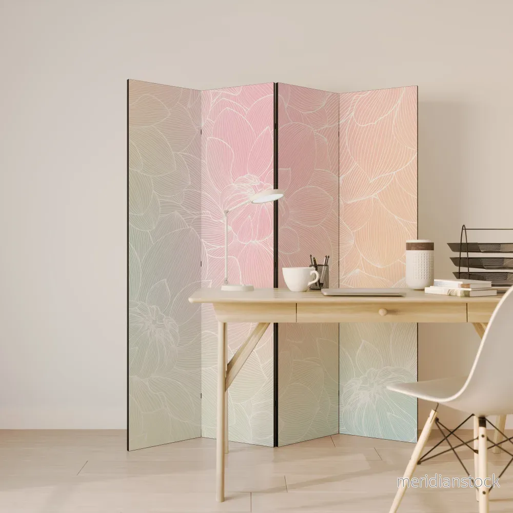 ELEGANT FLORAL FUSION Rumsavdelare 4 paneler - Bild 3