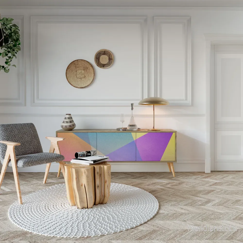 BRIGHT GEOMETRY TV-bänk med 3 dörrar - Bild 3