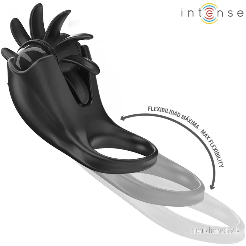 INTENSE - MABEL VIBRATING RING 10 VIBRATIONS WITH CLITORIS STIMULATOR BLACK - Bild 2