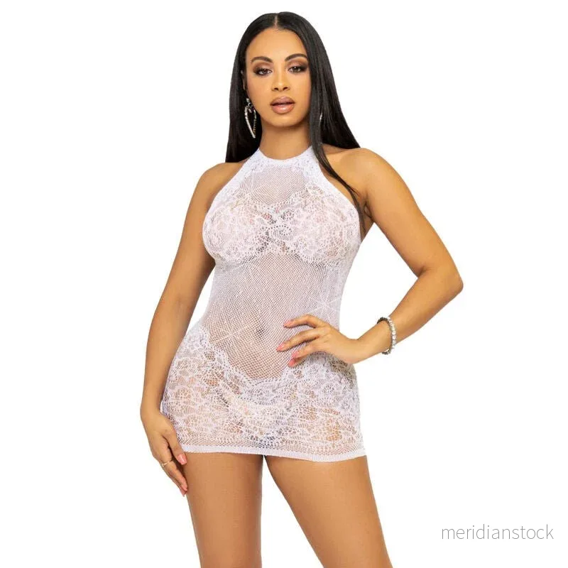 LEG AVENUE - RHINESTONE HALTER MINI DRESS ONE SIZE - RED - Bild 2