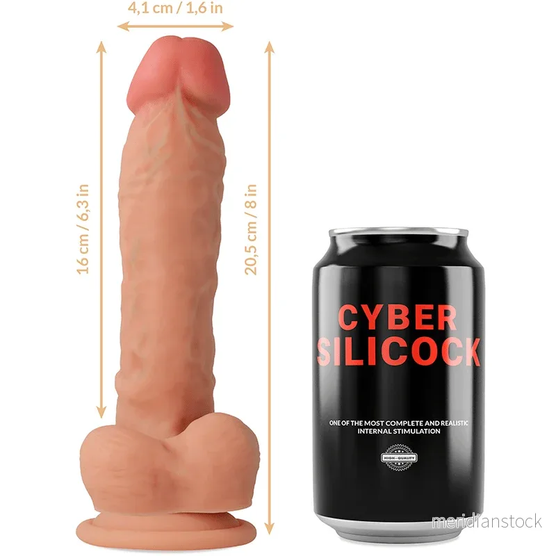 CYBER SILICOCK - STRAP-ON MAGNUS LIQUID SILICONE WITH 3 RINGS FREE 20.5 CM -O- 4.1 CM - Bild 3