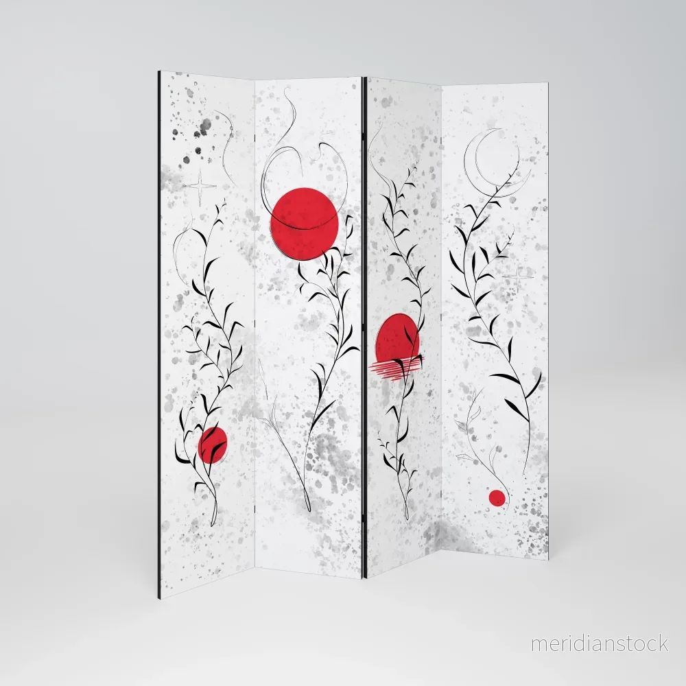 RED WHISPERS IN FOLIAGE Rumsavdelare 4 paneler RED WHISPERS IN FOLIAGE Rumsavdelare 4 paneler