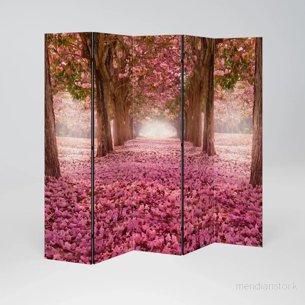 BLOSSOMING PATHWAYS Dekorativ rumsavdelare – 5 paneler - Bild 2