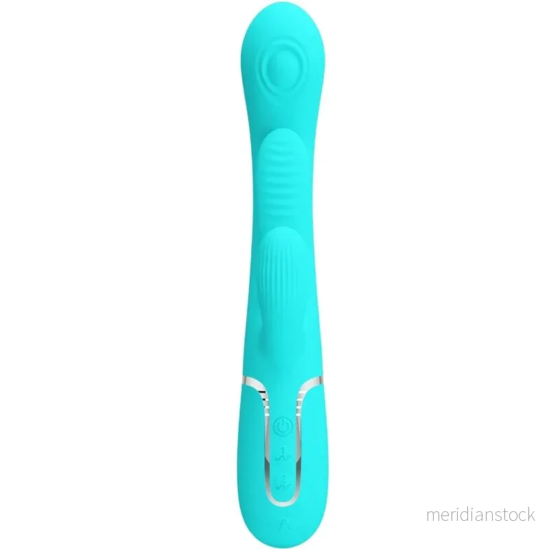 PRETTY LOVE - SHANIA TRIPLE RABBIT MULTIFUNCTION VIBRATOR 3 IN 1 BLUE