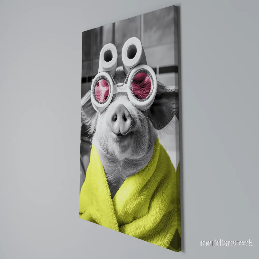 MORNING PIGLET Vertical Canvas Print - Bild 3