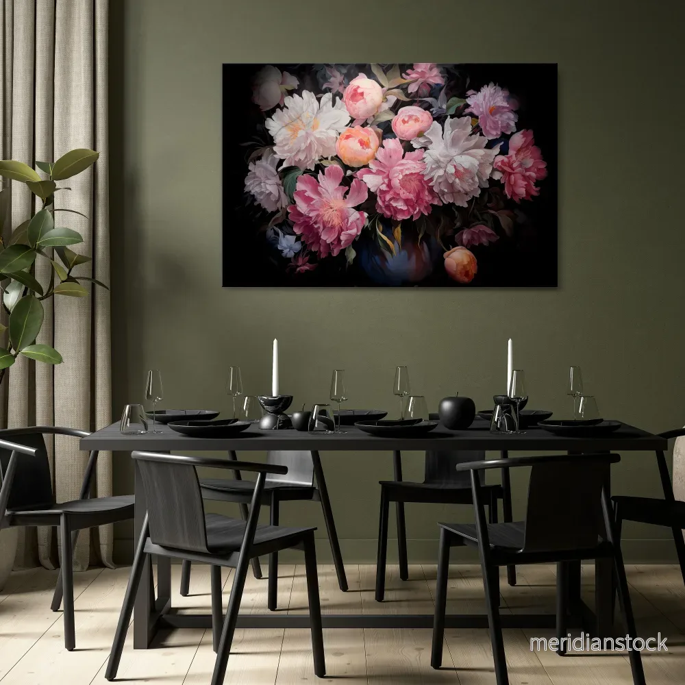 CRASHED PEONIES Horizontal Canvas Print - Bild 2