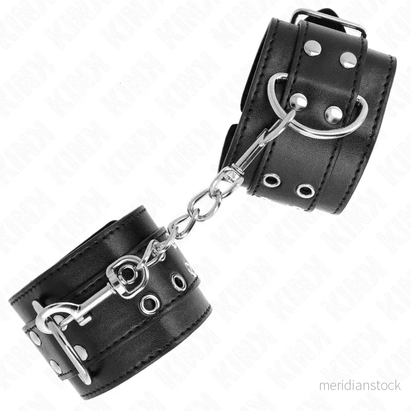 KINK - DOUBLE BUCKLE WRIST RESTRAINTS BLACK ADJUSTABLE 19-26 CM - Bild 2