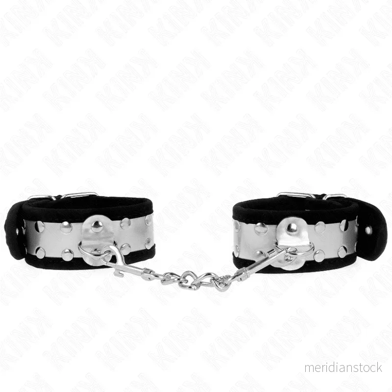 KINK - THIN WRIST RESTRAINTS BLACK / SILVER 30 X 4 CM