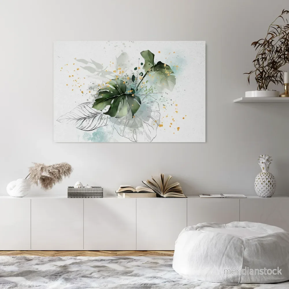VIVID LEAF SYMPHONY Horizontal Canvas Print - Bild 2