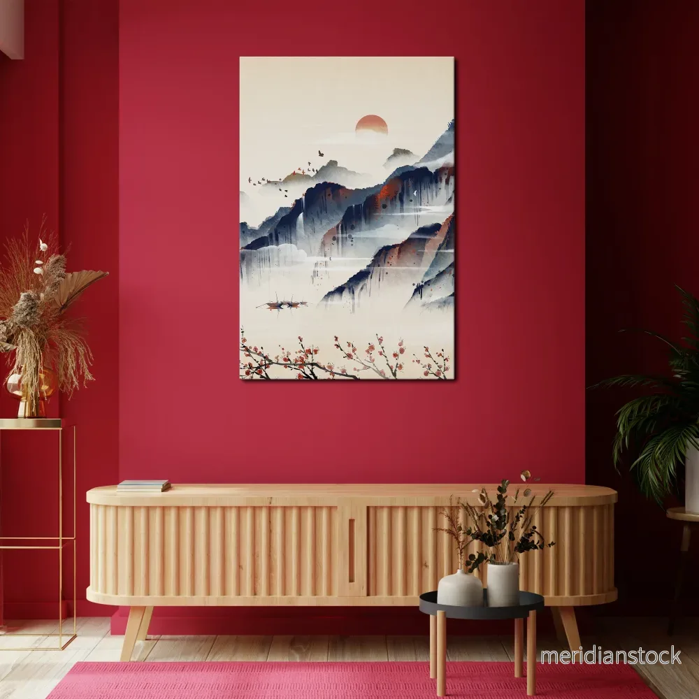 JAPANESE LANDSCAPE Vertical Canvas Print - Bild 2