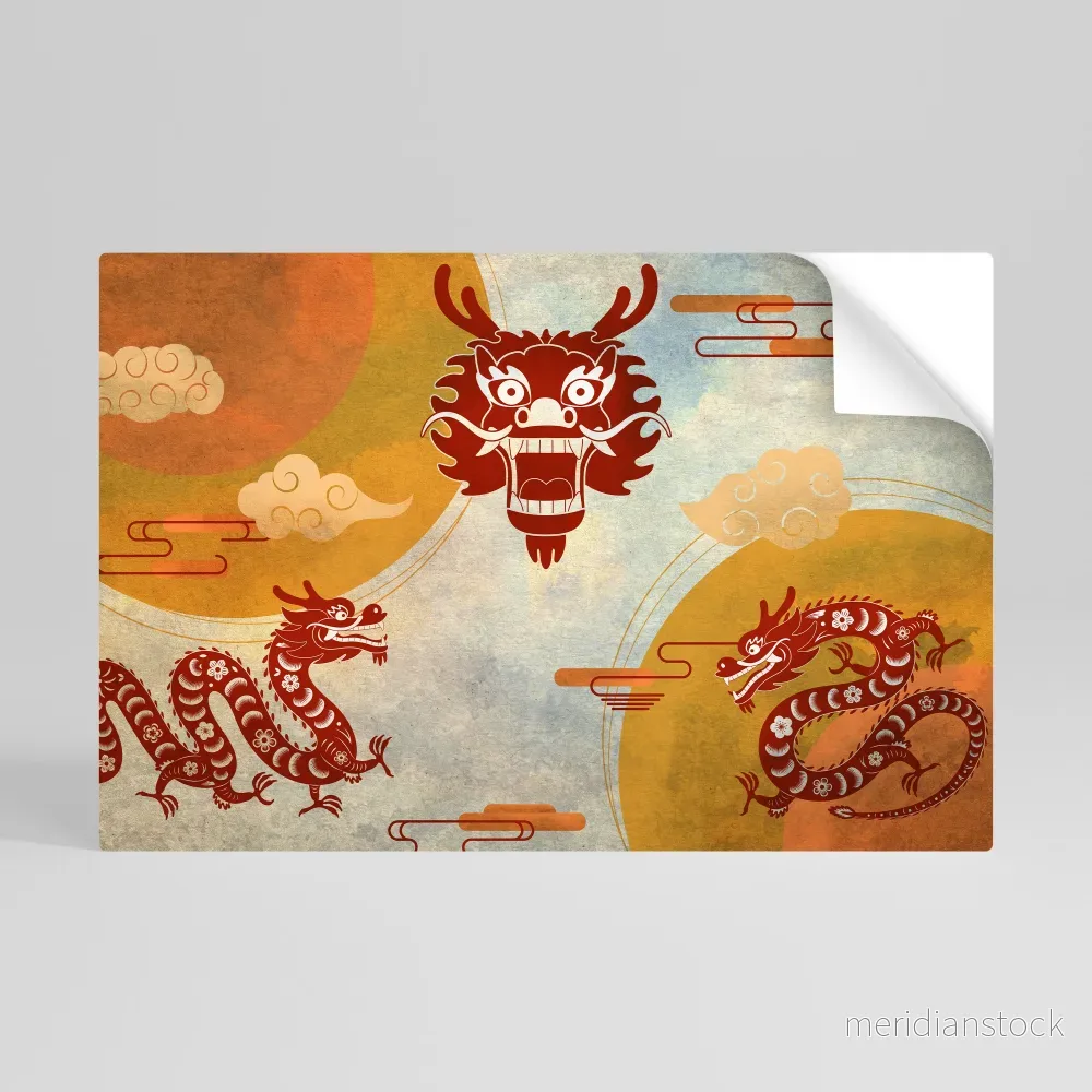MYSTICAL DRAGON Självhäftande Horisontell Poster MYSTICAL DRAGON Självhäftande Horisontell Poster