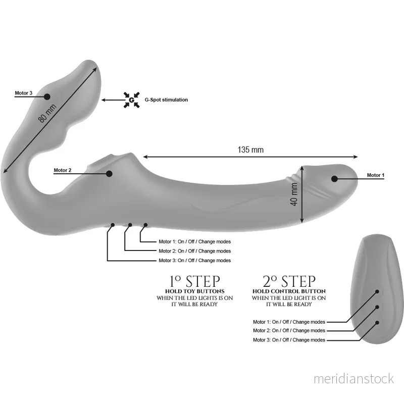 IBIZA - REMOTE CONTROL STRAPLESS VIBRATOR 3 MOTORS 1000 COMBINATIONS. - Bild 3