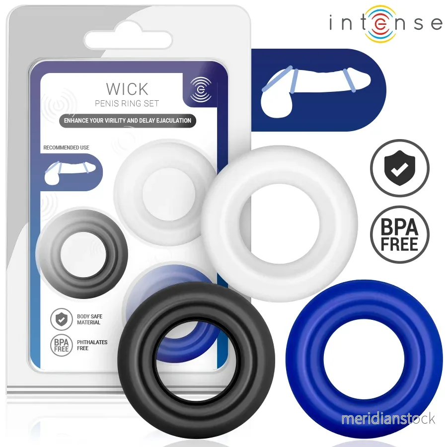 INTENSE - WICK SET OF 3 PENIS RINGS VARIOUS COLORS