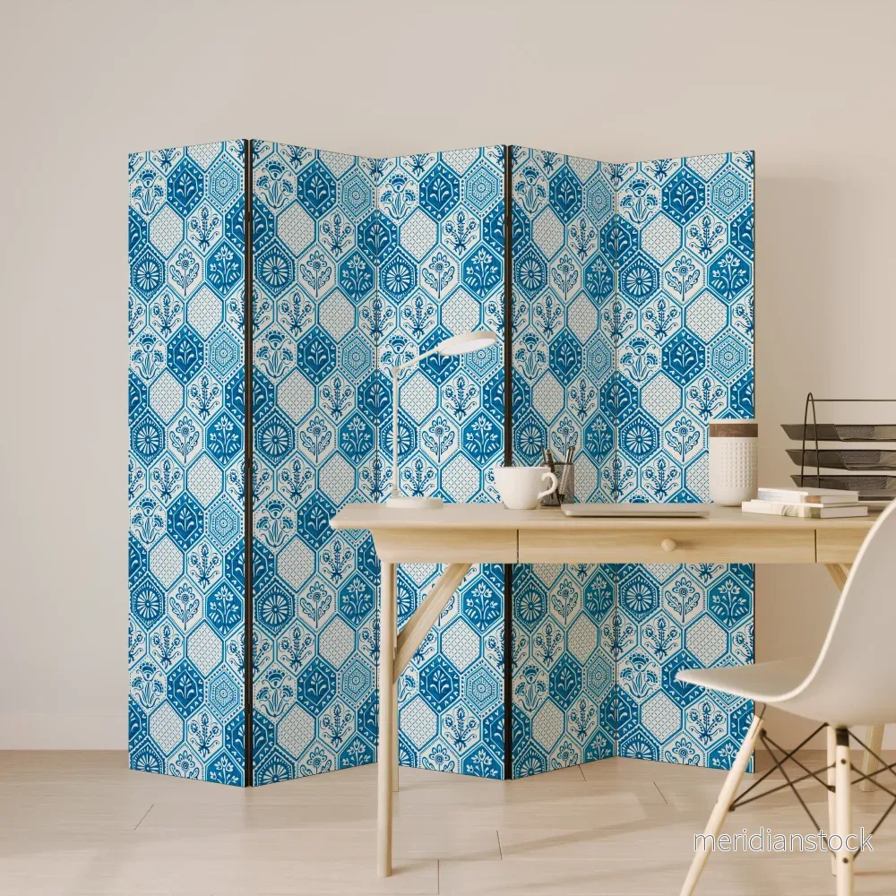 AQUATIC HEXAGON DREAM Dekorativ rumsavdelare – 5 paneler - Bild 3