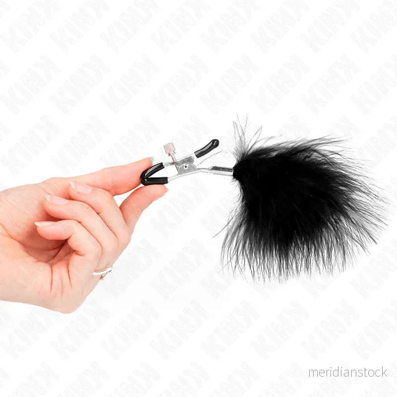 KINK - FEATHER NIPPLE CLAMP BLACK 7 CM - Bild 2