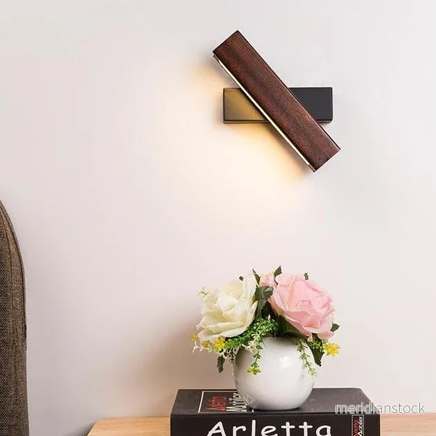 Trä-LED-vägglampa med vridbar funktion - Twilight Pivot - Bild 2