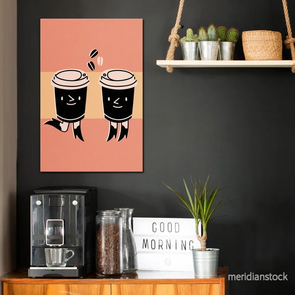 JOYFUL COFFEE Vertical Canvas Print