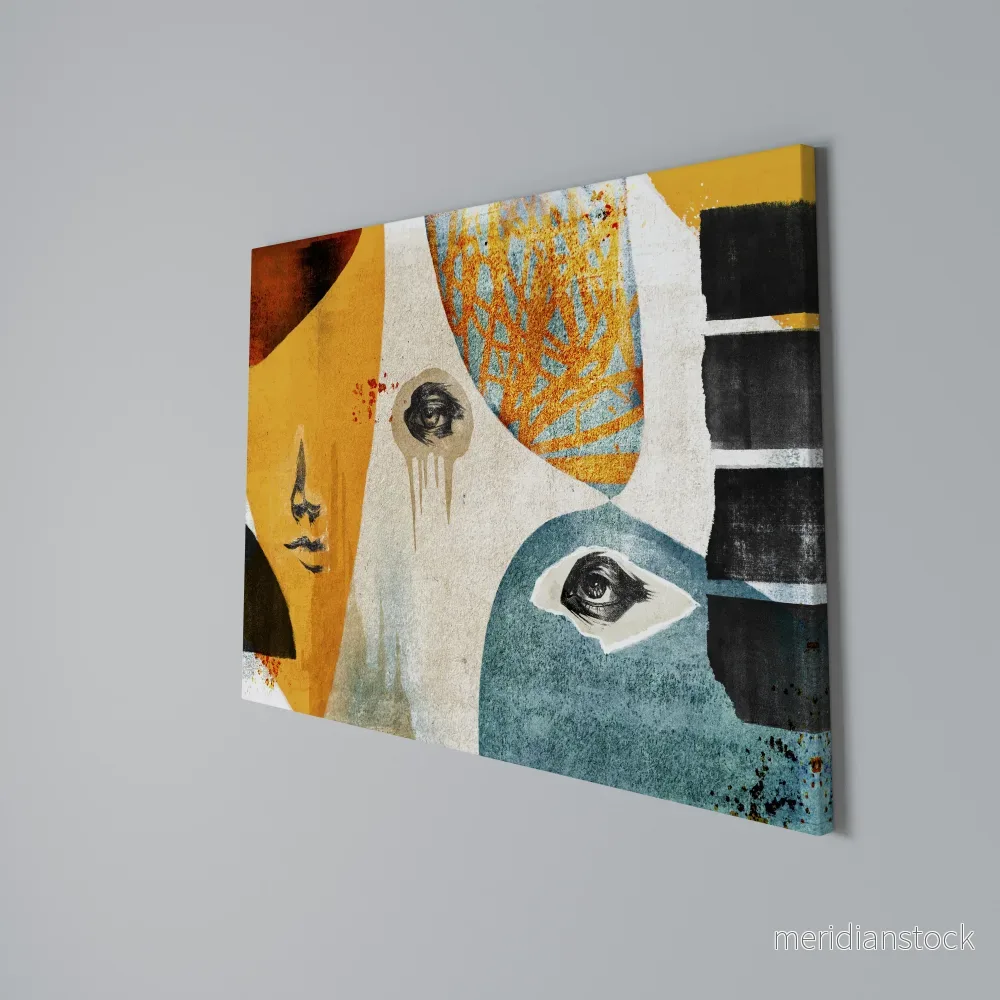 ABSTRACT FACES Horizontal Canvas Print - Bild 3
