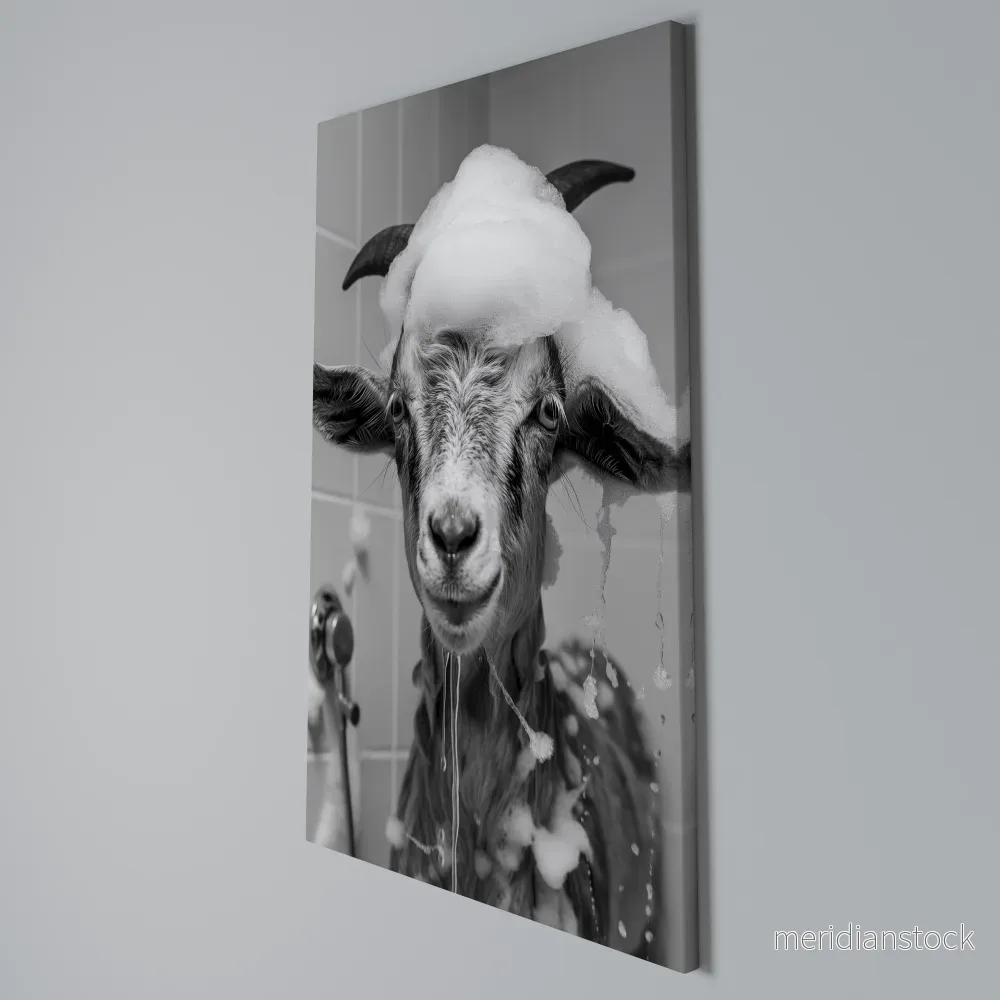 SOAPY GOAT GIGGLES Vertical Canvas Print - Bild 3