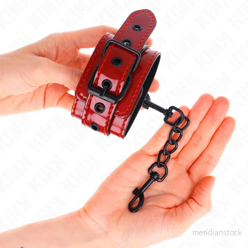 KINK - DARK RED WRIST CUFFS 23 X 5 CM - Bild 3