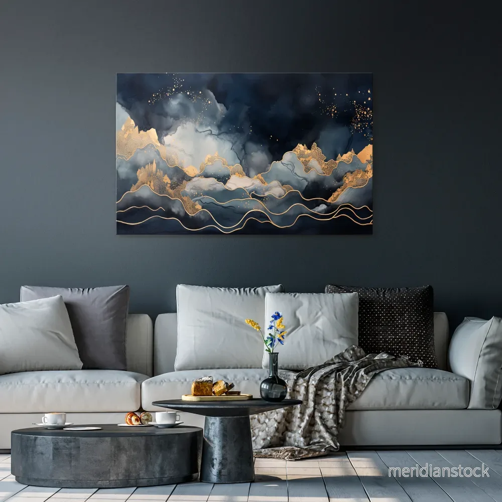 GOLDEN PEAK OF BLUE Horizontal Canvas Print - Bild 2