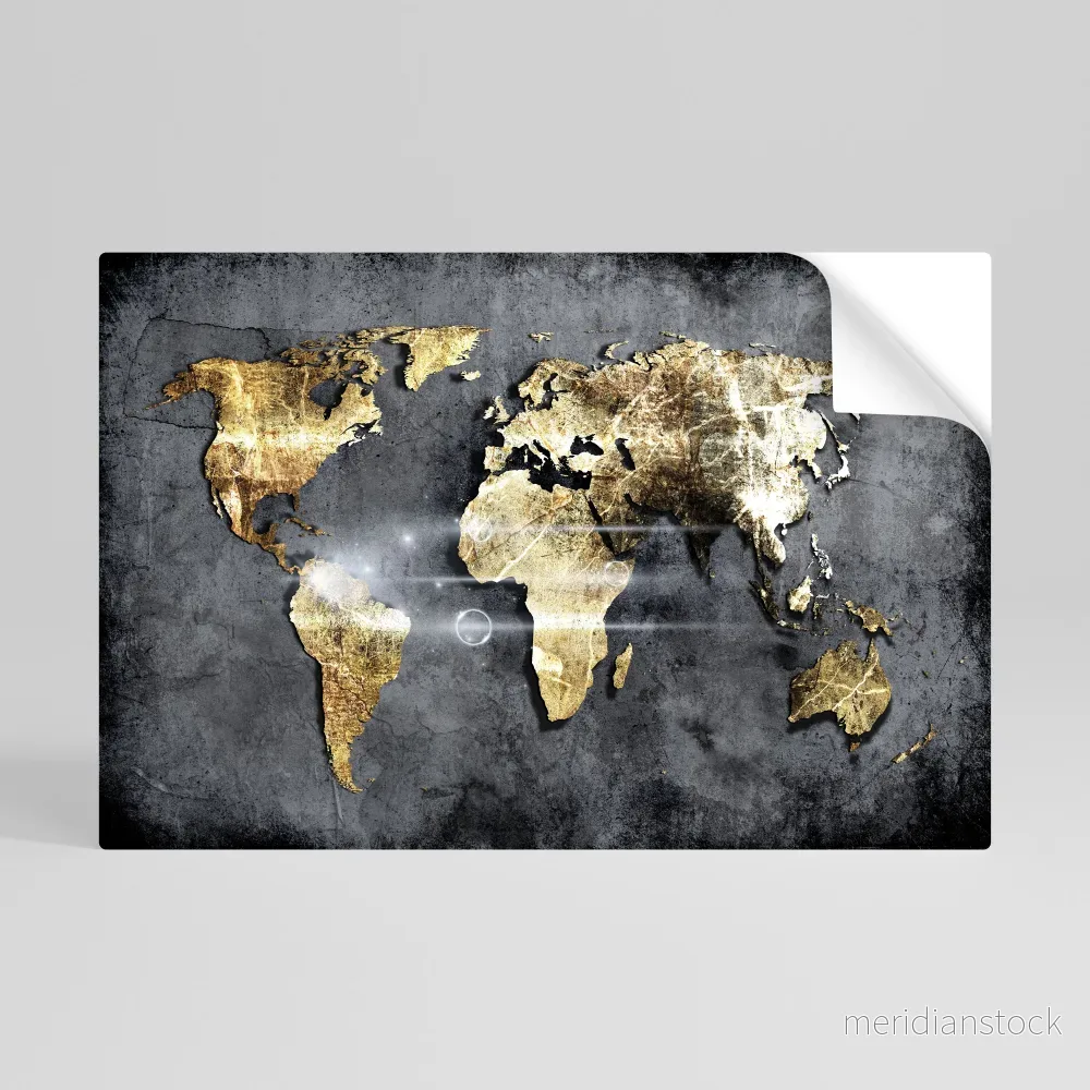 SHIMMERING EARTH MAP Självhäftande Horisontell Poster - Bild 2