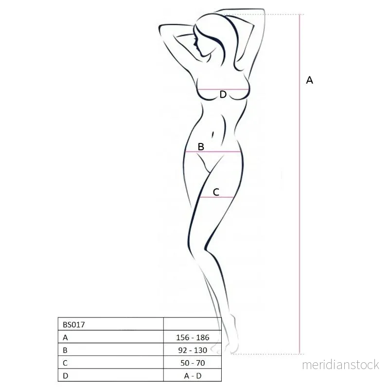 PASSION - WOMAN BS017 WHITE BODYSTOCKING ONE SIZE - Bild 3
