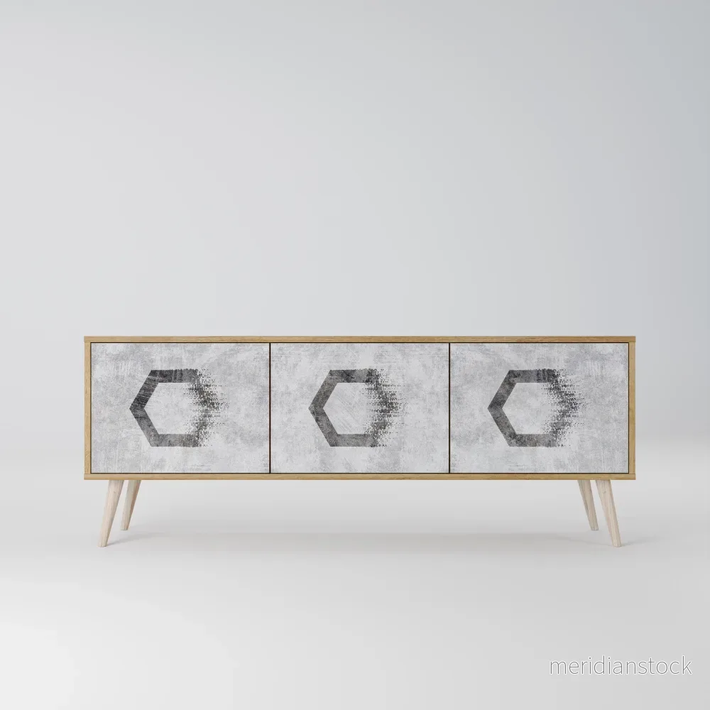 HEXAGONAL FIGURES TV-bänk med 3 dörrar - Bild 2