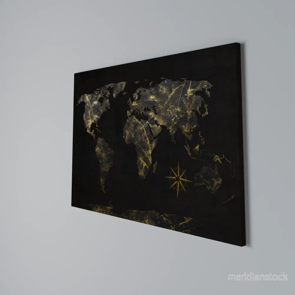 GOLDEN GEOGRAPHY Horizontal Canvas Print - Bild 3