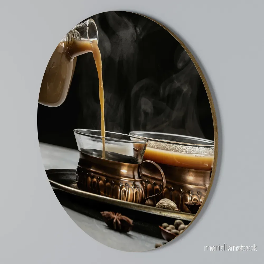 STEAMING SIPS OF SERENITY Rund väggdekor