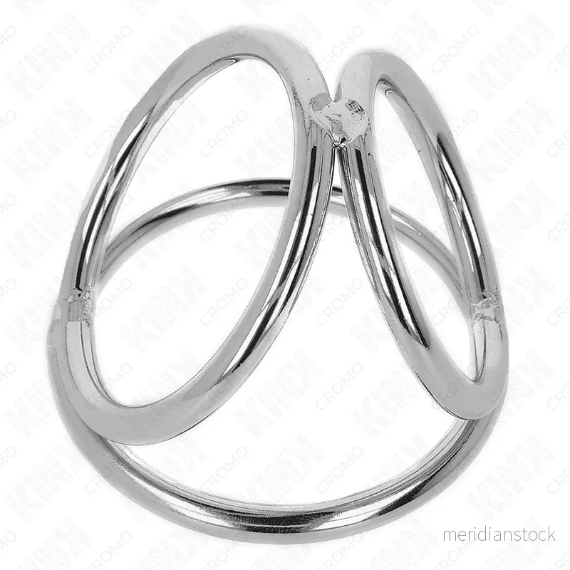 KINK - TRIPLE CHROME METAL PENIS RING 3.8 CM TO 5 CM MODEL 2 - Bild 3
