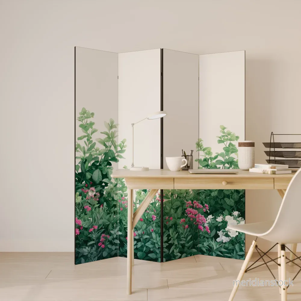 FLORAL SERENITY BARRIER Rumsavdelare 4 paneler - Bild 3
