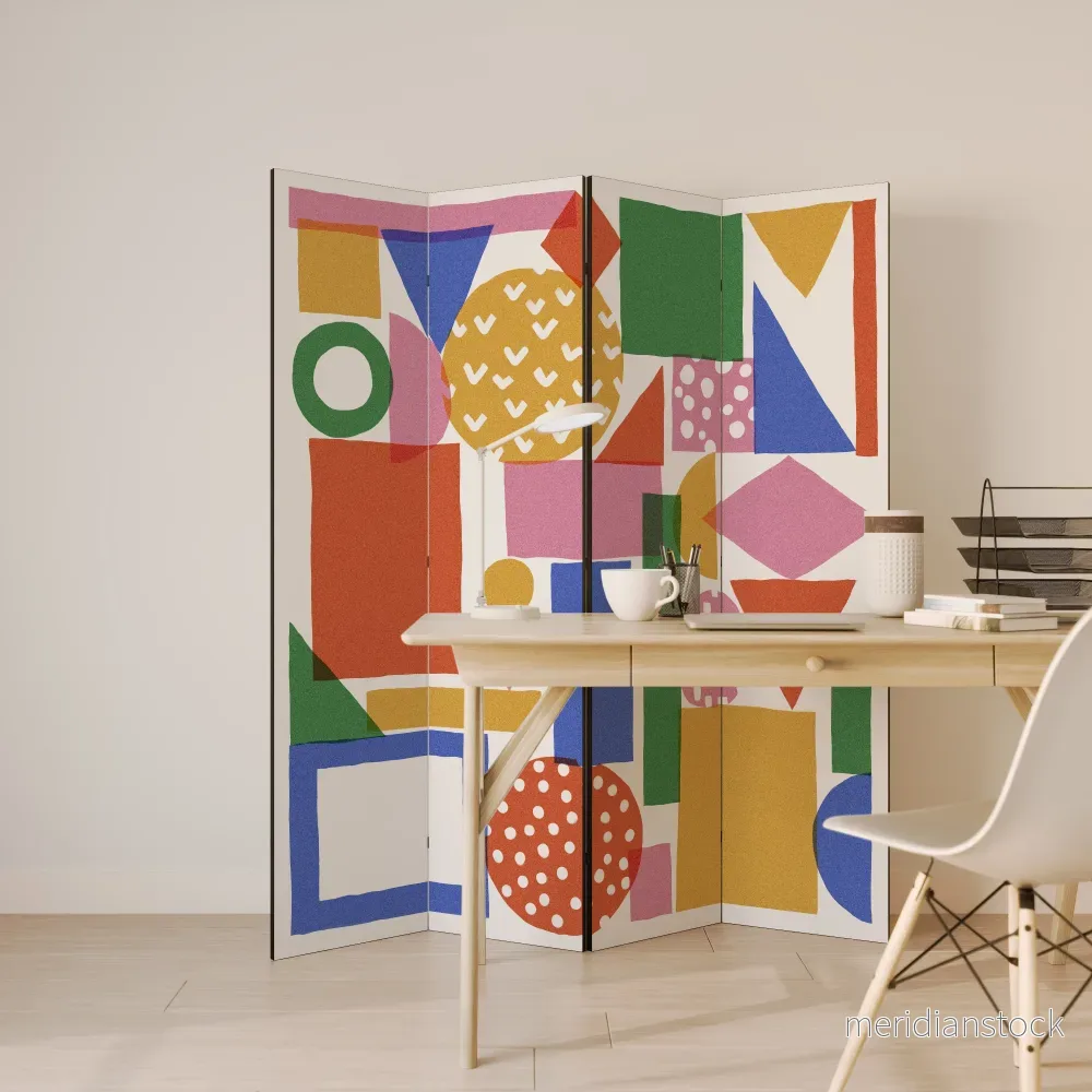 GEOMETRIC GLIMMER Rumsavdelare 4 paneler - Bild 3