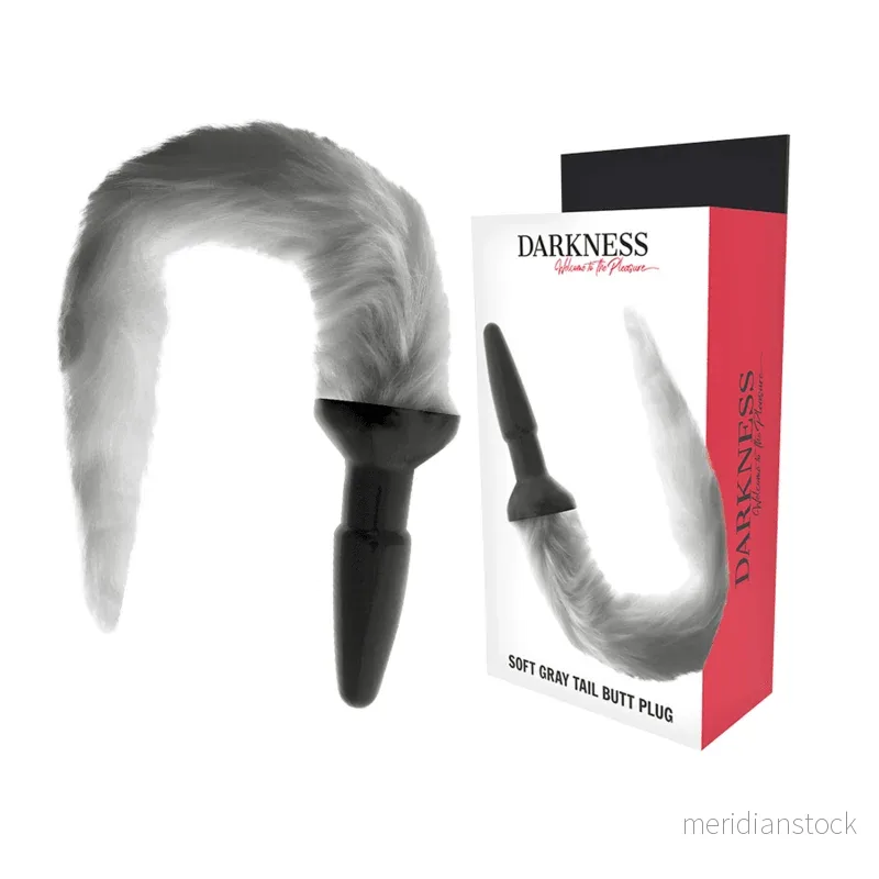 DARKNESS - SILICONE ANAL PLUG WITH GRAY TAIL - Bild 3