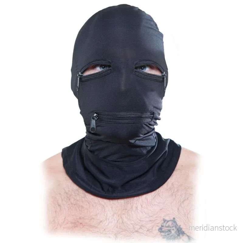 FETISH FANTASY SERIES - HOOD WITH ZIPPERS BLACK - Bild 3