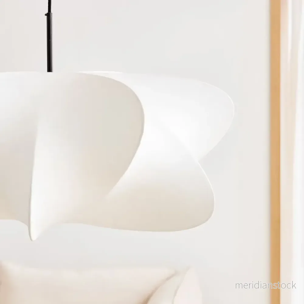 Pendellampa i siden – japansk wabi-sabi taklampa i minimalistisk stil - Bild 3
