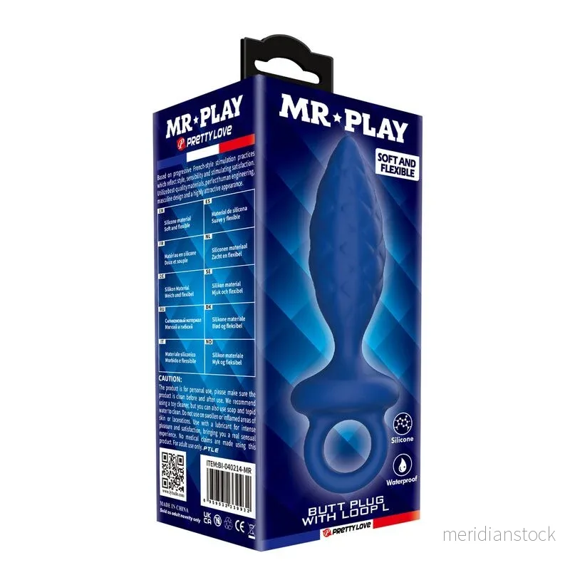 MR PLAY - TEXTURED ANAL PLUG WITH RING BLUE L - Bild 3