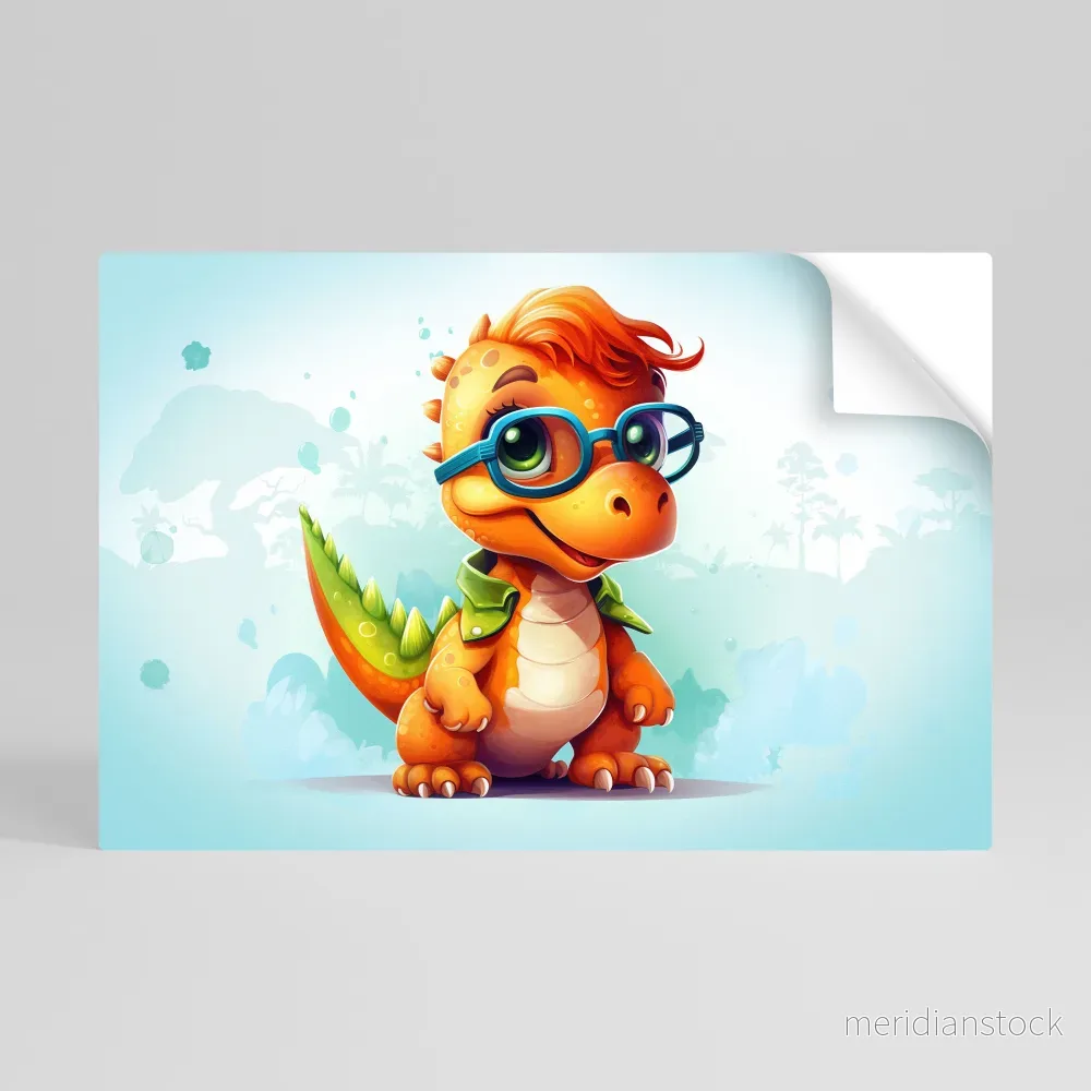 KIDDOSAURUS REX Självhäftande Horisontell Poster KIDDOSAURUS REX Självhäftande Horisontell Poster